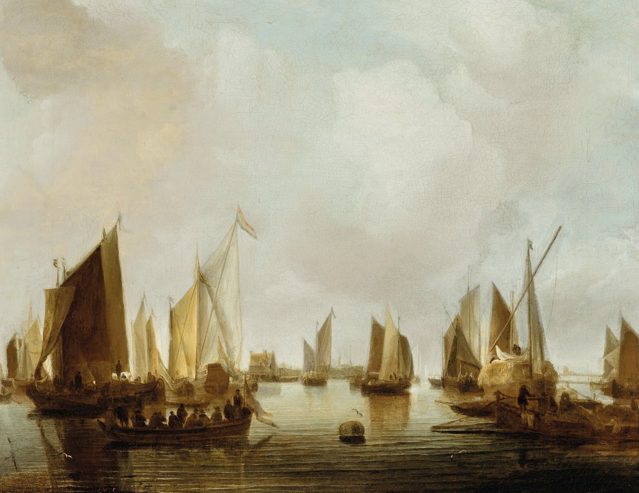 Schepen in een riviermonding von Jan van de Cappelle