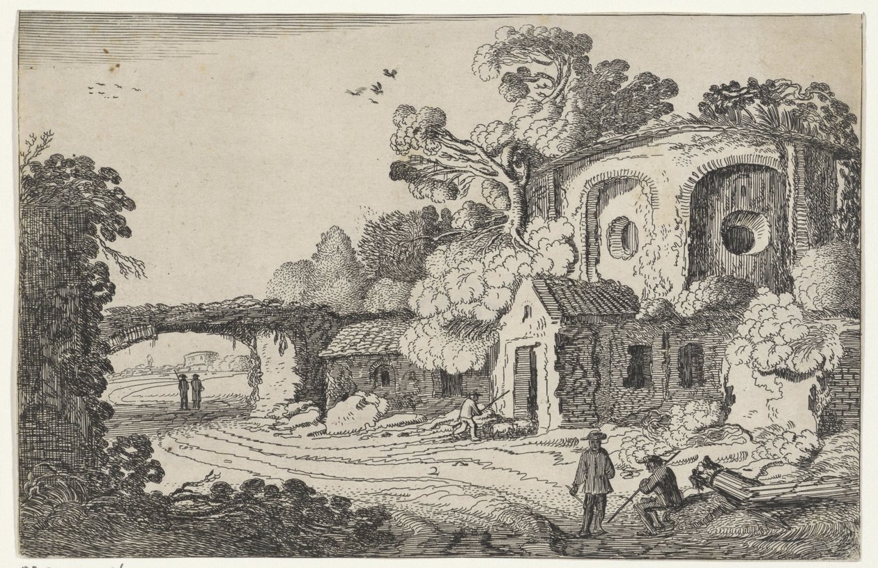 Landschaft mit alter Burg von Jan van de Velde (II)