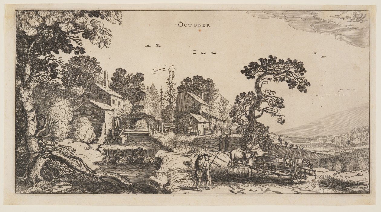 Oktober, aus Die zwölf Monate des Jahres von Jan van de Velde II