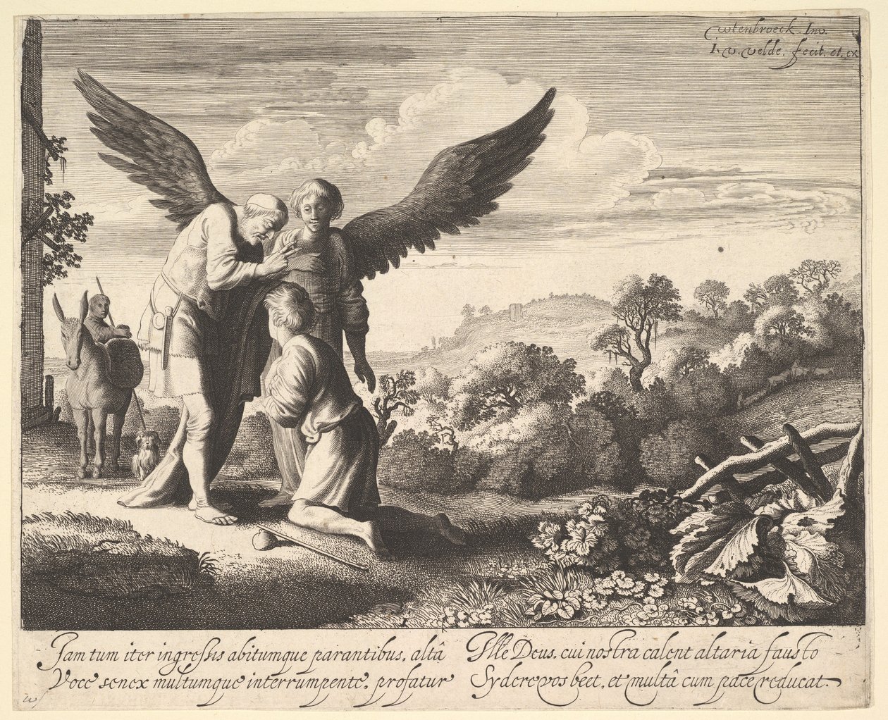 Tobias wird vom blinden Tobit gesegnet von Jan van de Velde II