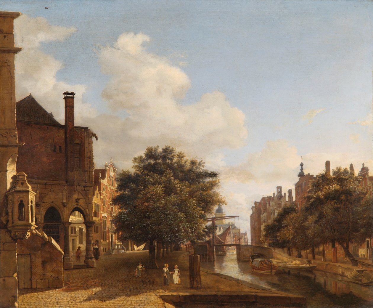 Architekturfantasie mit dem Alten Rathaus, Amsterdam von Jan van der Heyden