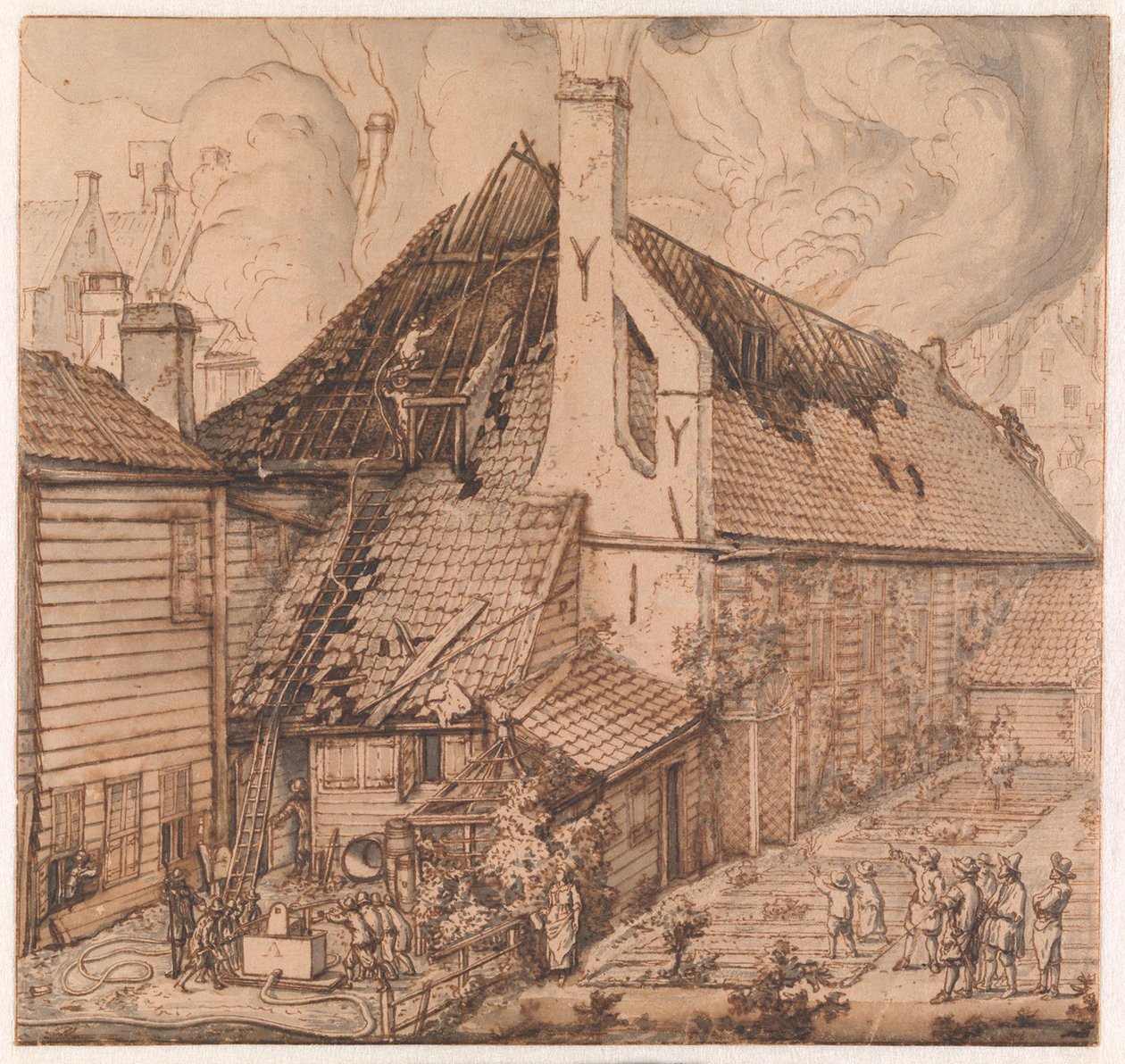 Der Brand in der Seifensiederei „De Bruynvis“ von Jan van der Heyden