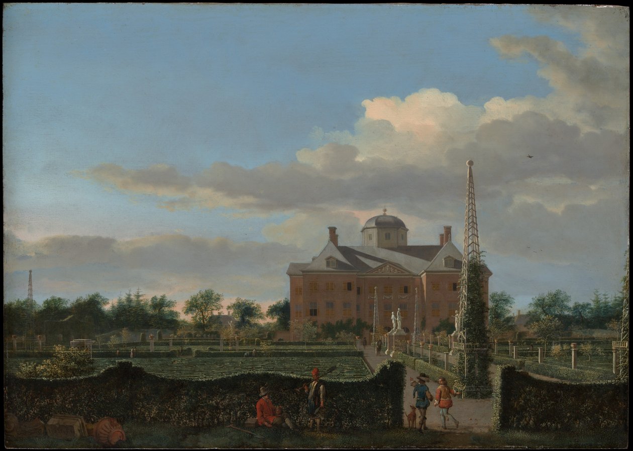 Das Huis ten Bosch in Den Haag und sein formaler Garten (Ansicht von Süden) von Jan van der Heyden