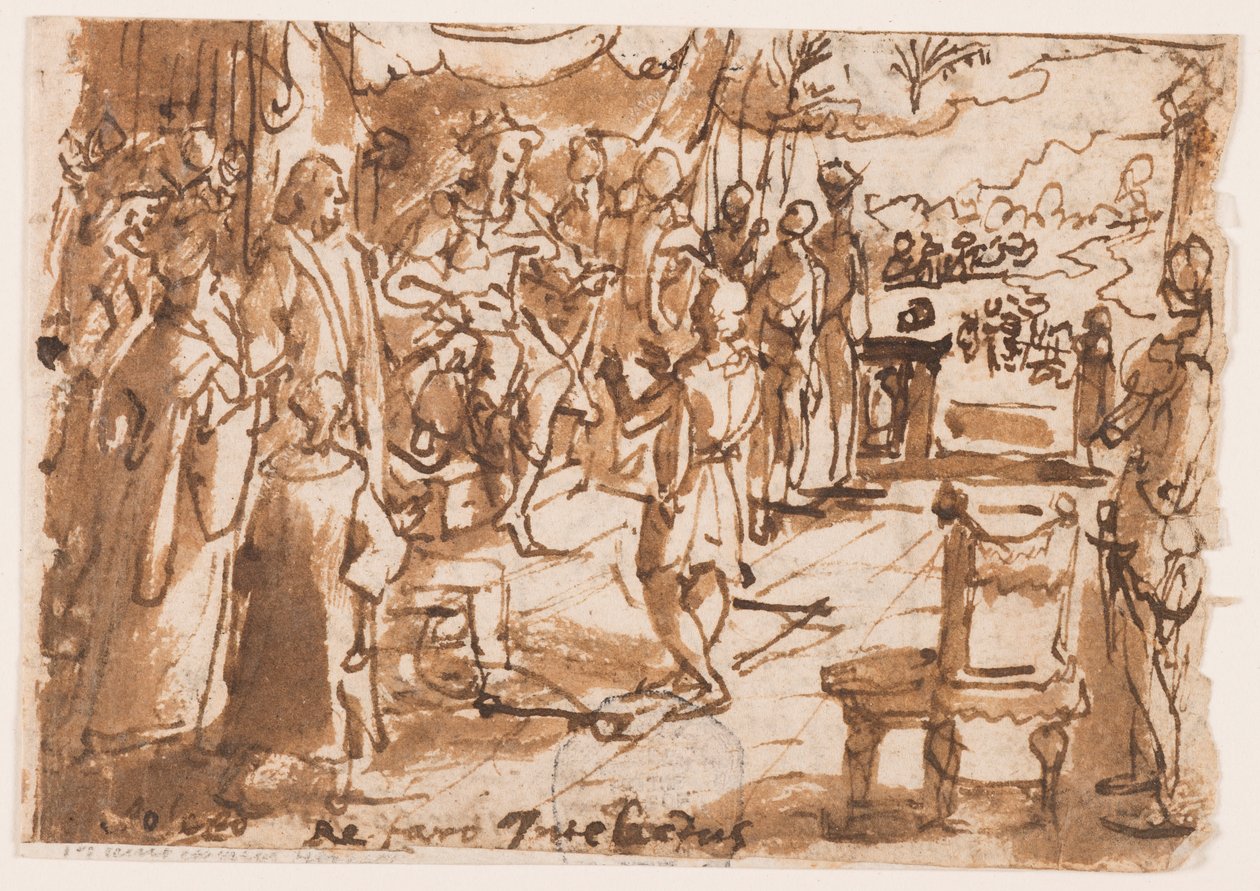 Joseph deutet die Träume des Pharao, Vorentwurf für Platte 2, "Spiritus Intellectus" (Der Geist des Verstandes) in der Serie "Die sieben Gaben des Heiligen Geistes" von Jan van der Straet, called Stradanus