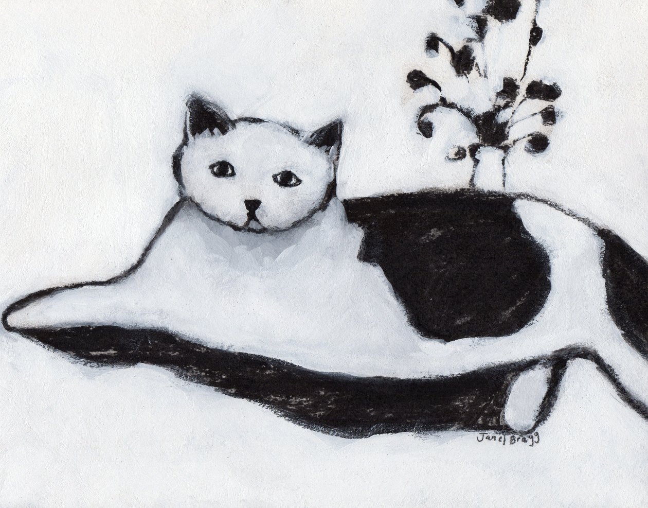 Thomas die Katze beim Entspannen, ca. 2018 von Janel Bragg