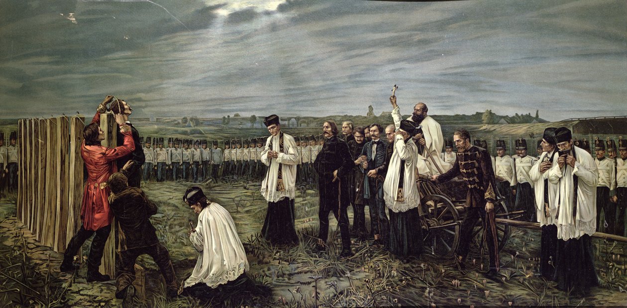 Hinrichtung ungarischer Offiziere durch die Österreicher in Arad, Ungarn am 6. Oktober 1849, 1893 von Janos Thorma