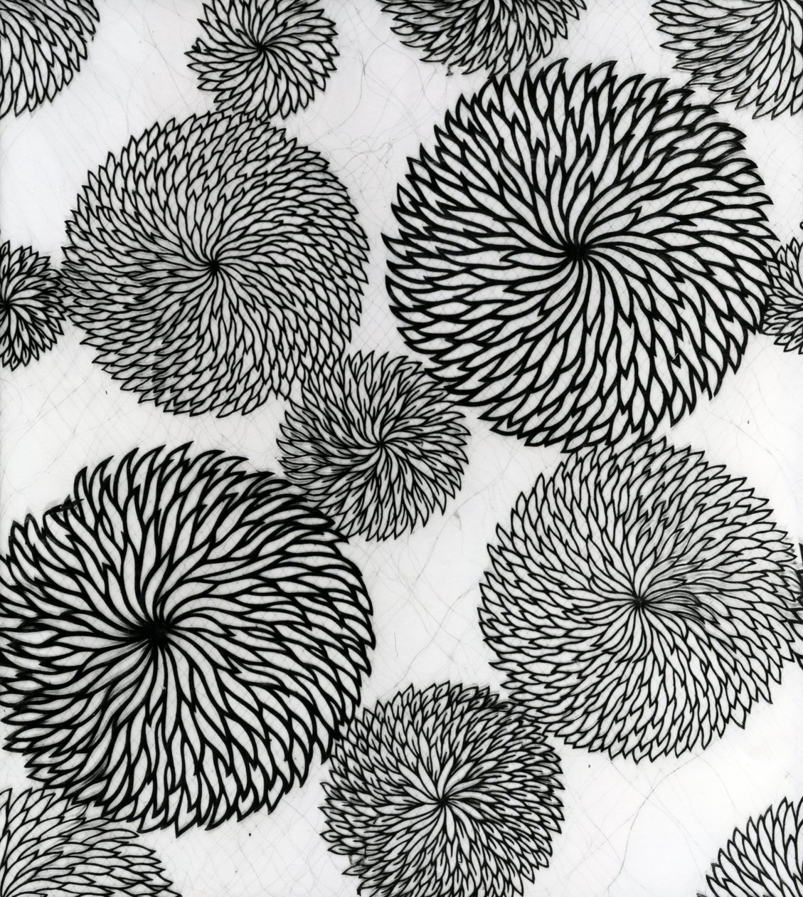 Chrysanthemen, eine Schablone zum Bedrucken von Baumwolle von Japanese School