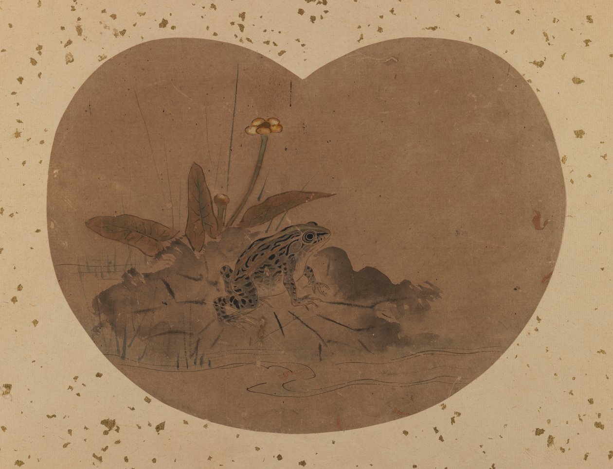 Fächerbild eines Frosches (verso) von Japanese School