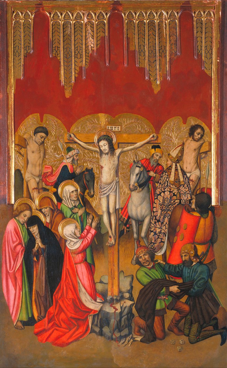 Kalvarienberg - Gemälde von Jaume (Jaime) Huguet (1412-1492) - 1455-1460 - Tempera auf Holz - 214,4x136 - Museu Nacional d
