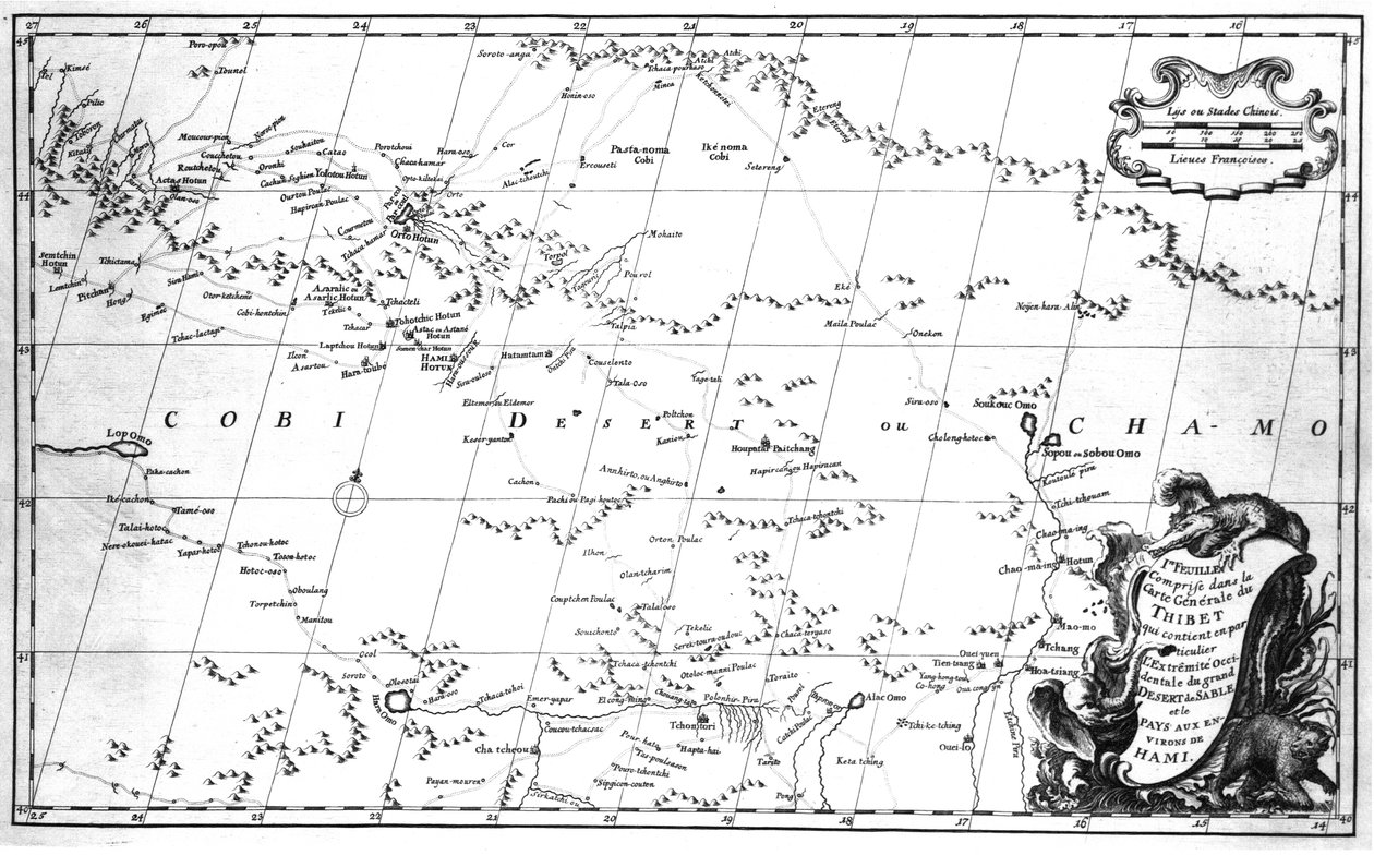 Neuer Atlas von China, der chinesischen Tartarei und Tibet, La Haye 1737 von Jean Baptiste Bourguignon dAnville