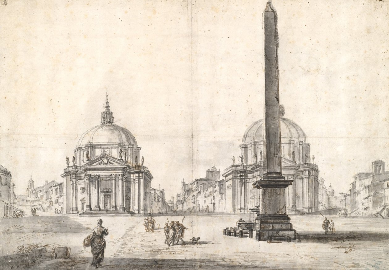 Piazza del Popolo, Rom von Jean Baptiste Lallemand