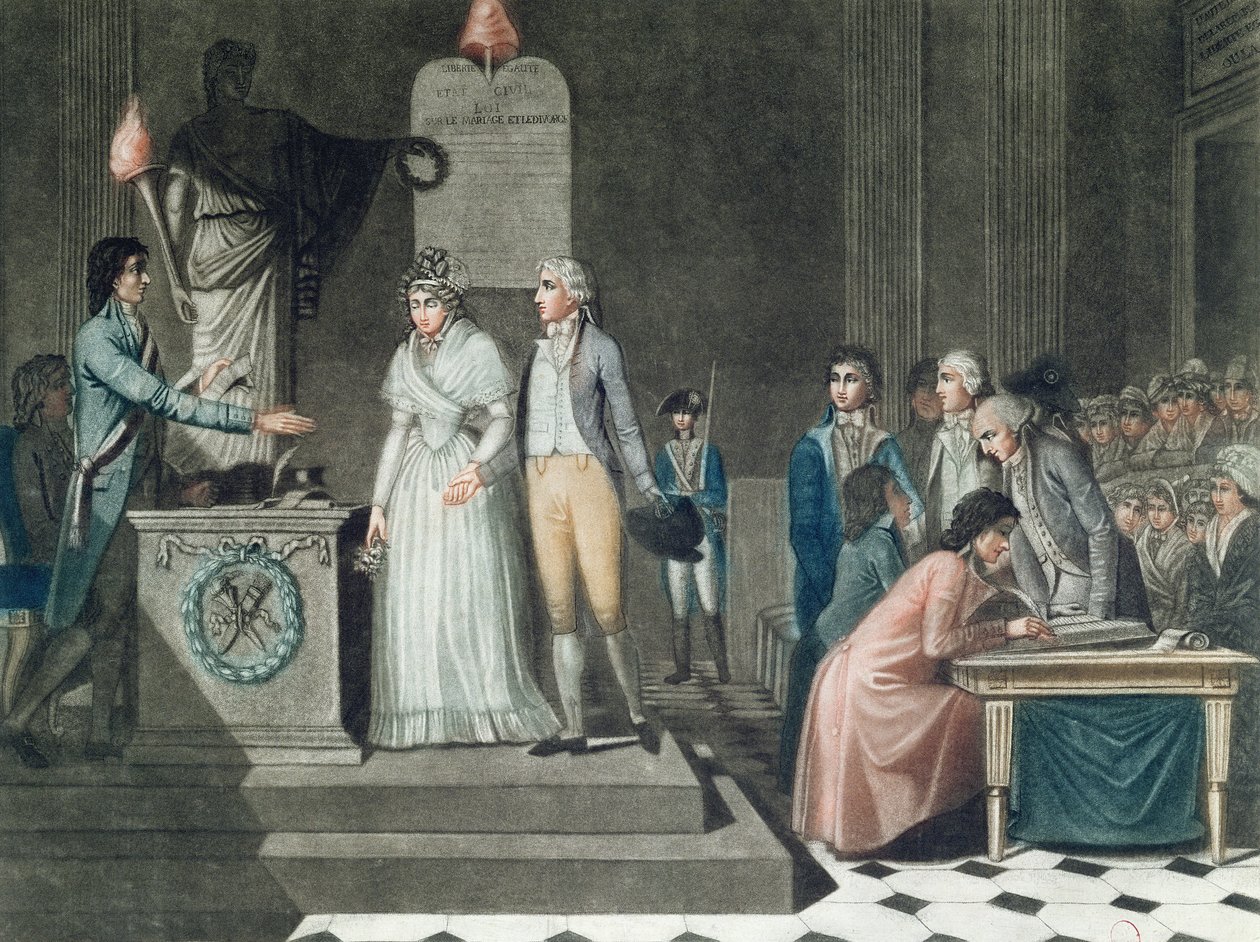 Die republikanische Ehe, graviert von Le Grand von Jean Baptiste Mallet