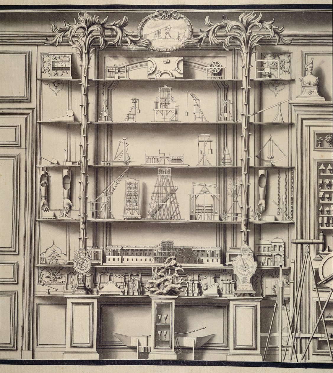 Modelle der Beweglichen Kräfte, aus Bonnier de la Mossons Physikkabinett von Jean Baptiste, the Younger Courtonne