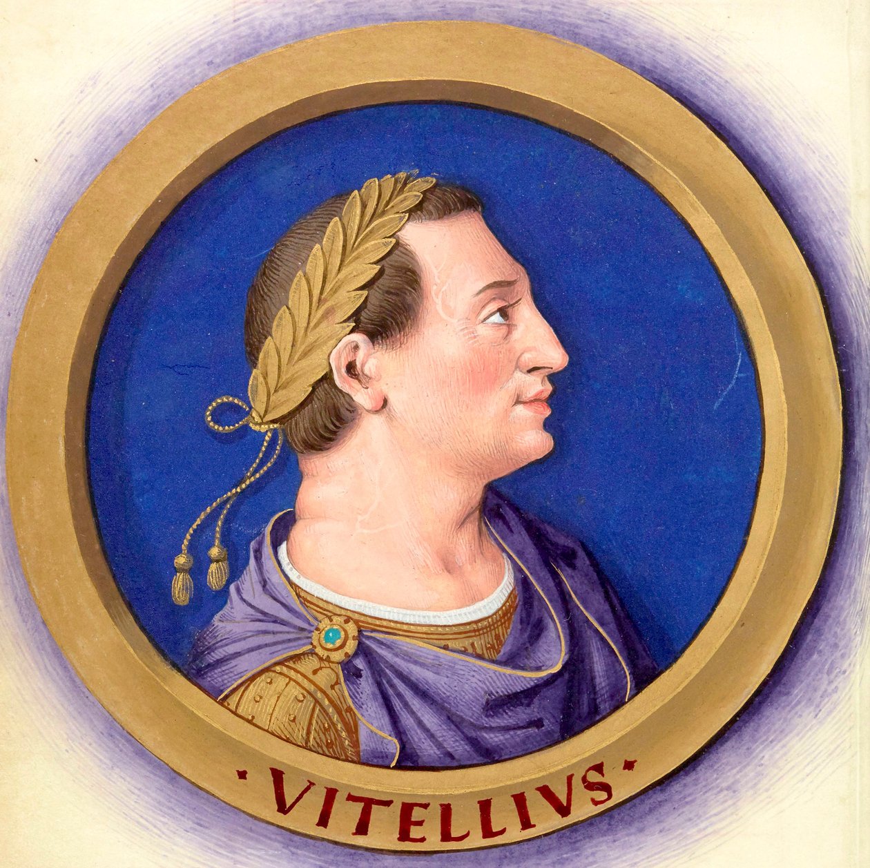 Beschreibung der zwölf Cäsaren mit ihren Figuren 9-Vitellius von Jean Bourdichon