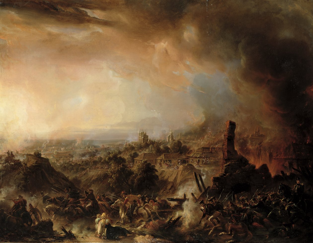 Der Brand von Moskau 1812 von Jean Charles Langlois