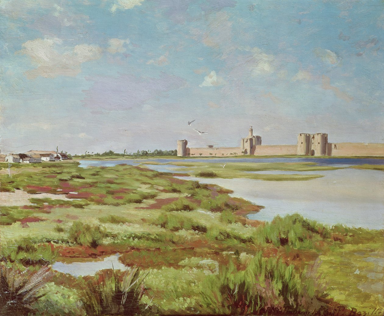 Die Stadtmauern von Aigues-Mortes, 1867 von Jean Frederic Bazille