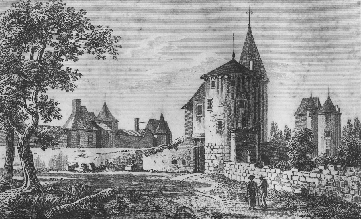Ansicht des Schlosses Montaigne von Jean Jerome Baugean