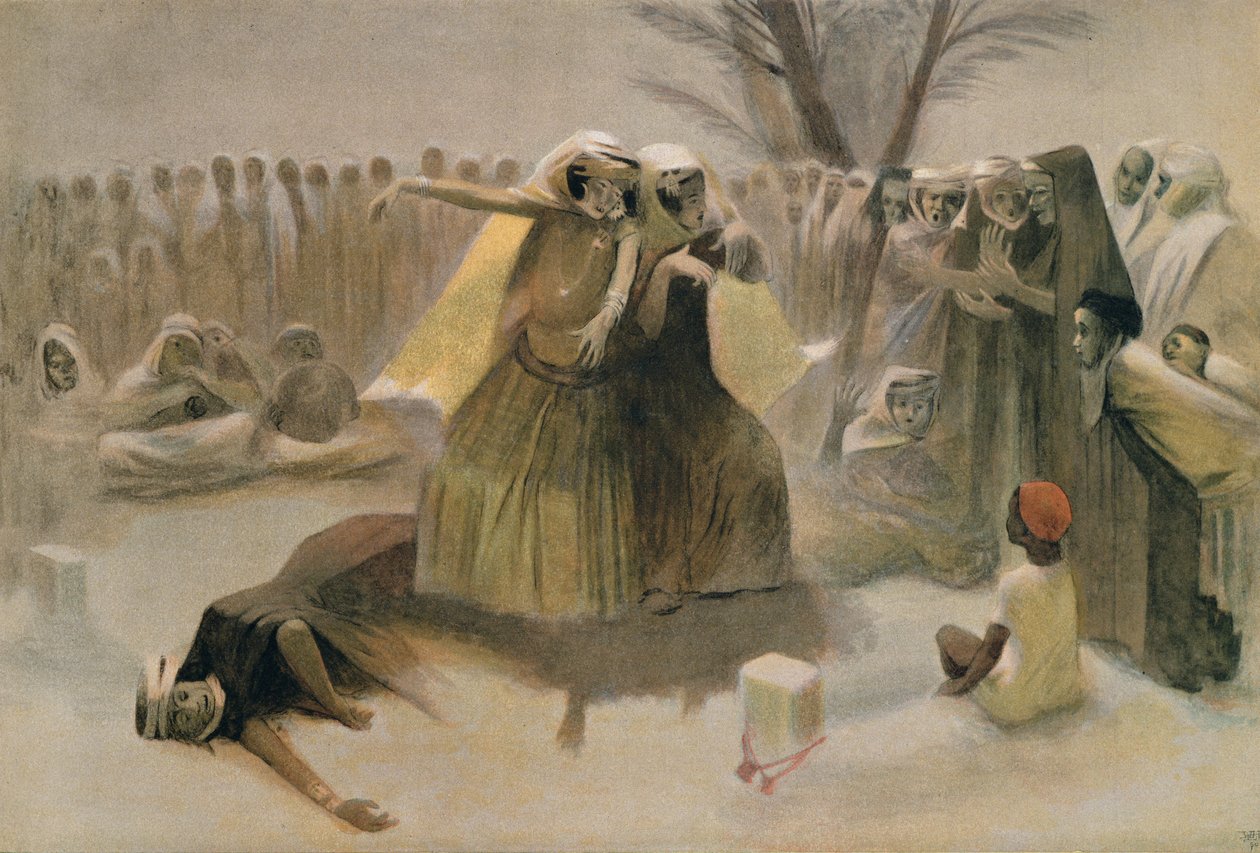 Frühlingstanz auf dem Friedhof von Biskra von Jean Veber