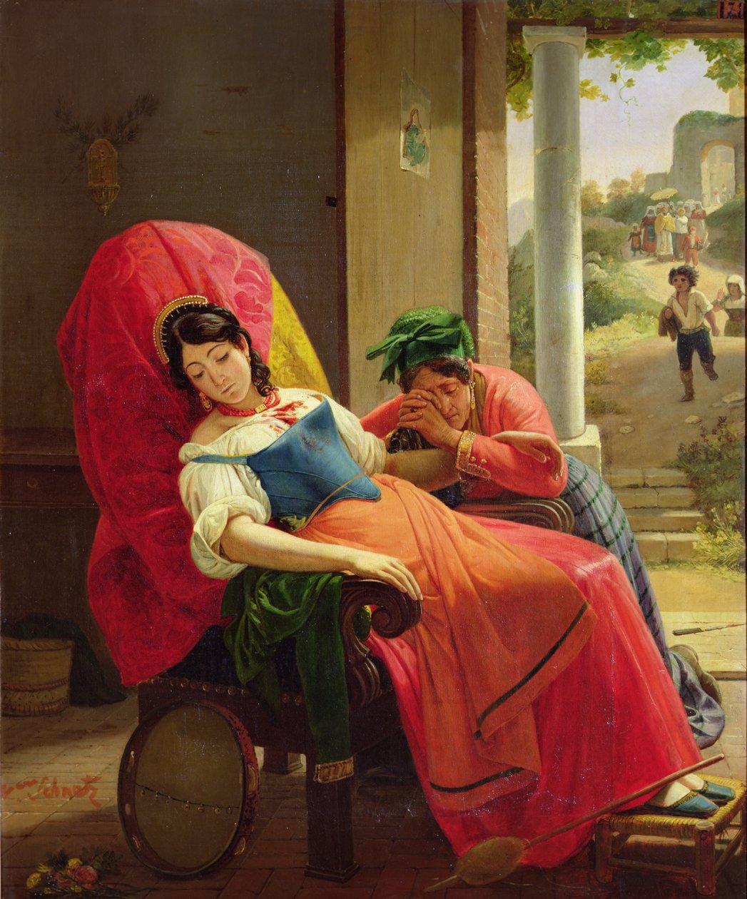 Die ermordete Frau, ca. 1824 von Jean Victor Schnetz