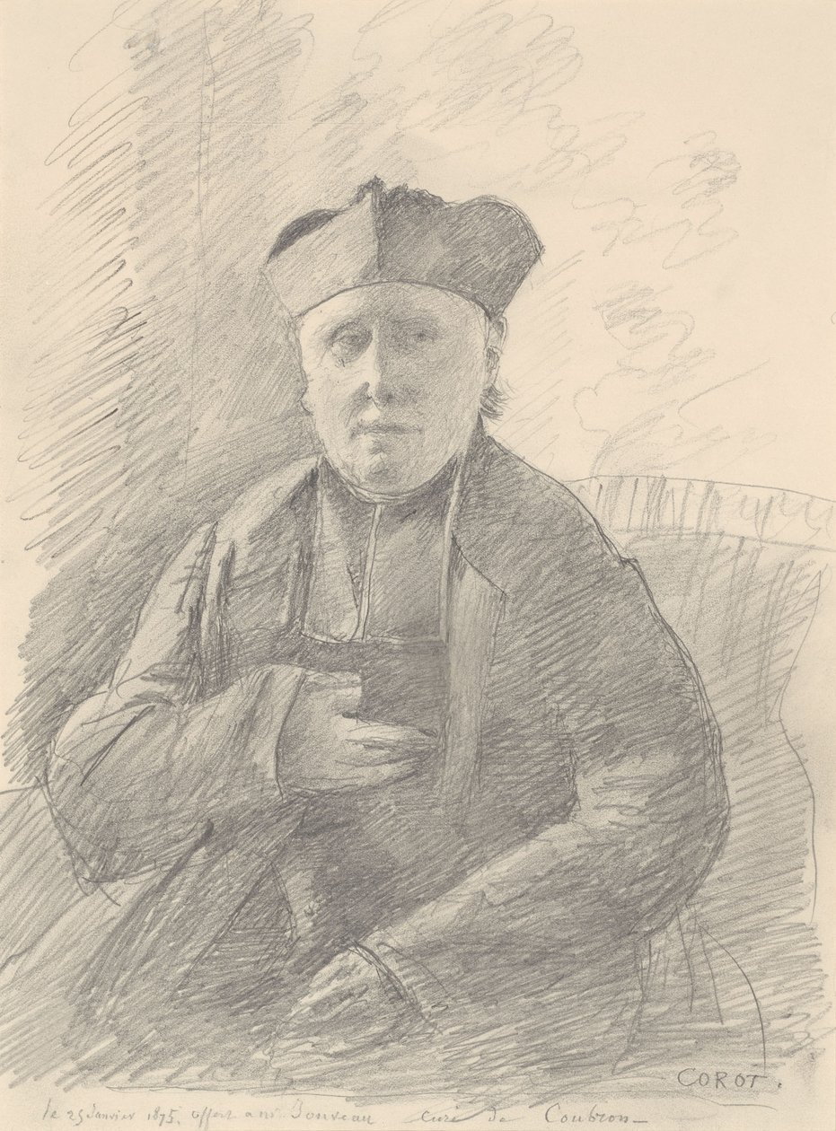 Porträt des Abbé Jouveau von Jean-Baptiste-Camille Corot