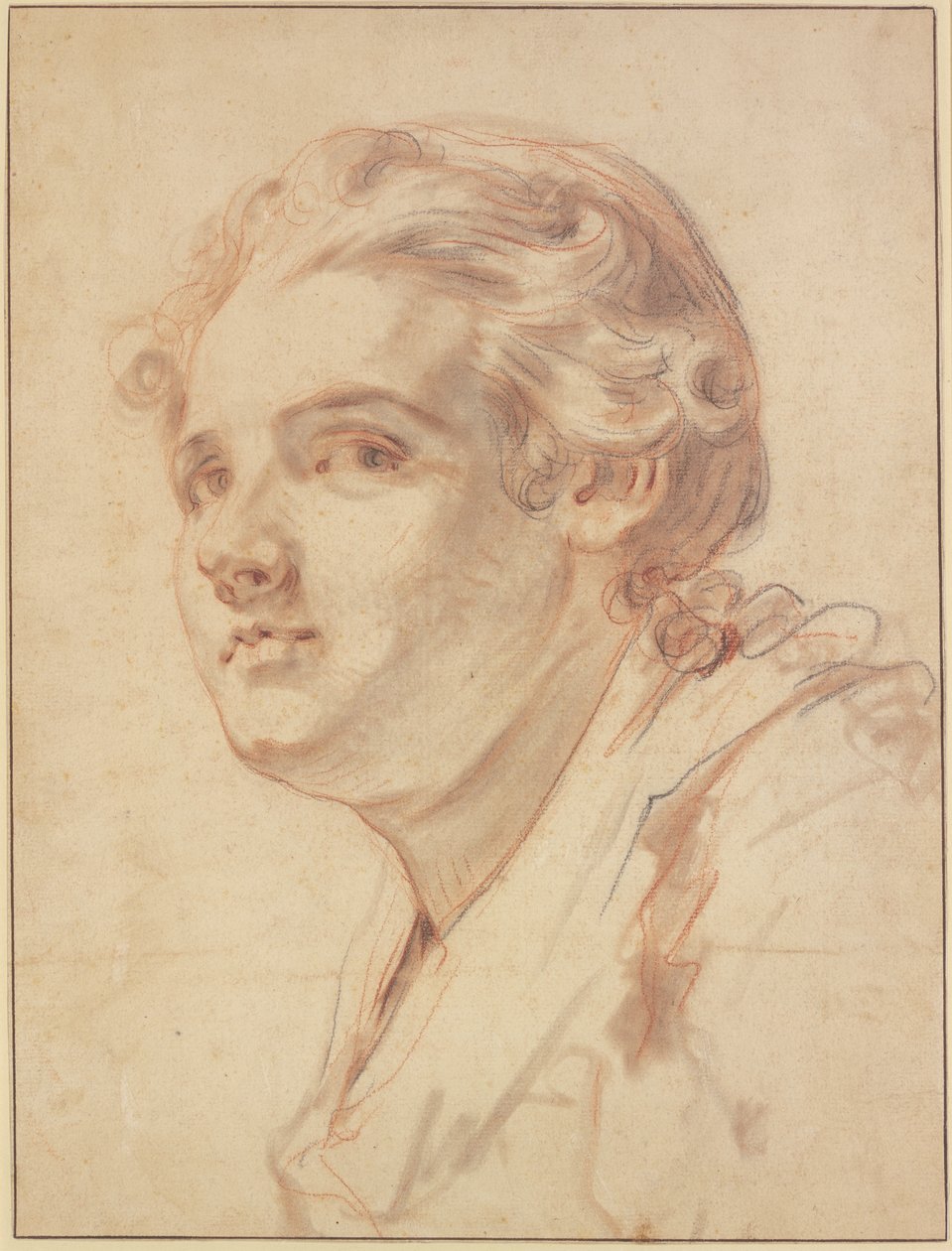 Jüngling im Dreiviertelprofil nach links von Jean-Baptiste Greuze