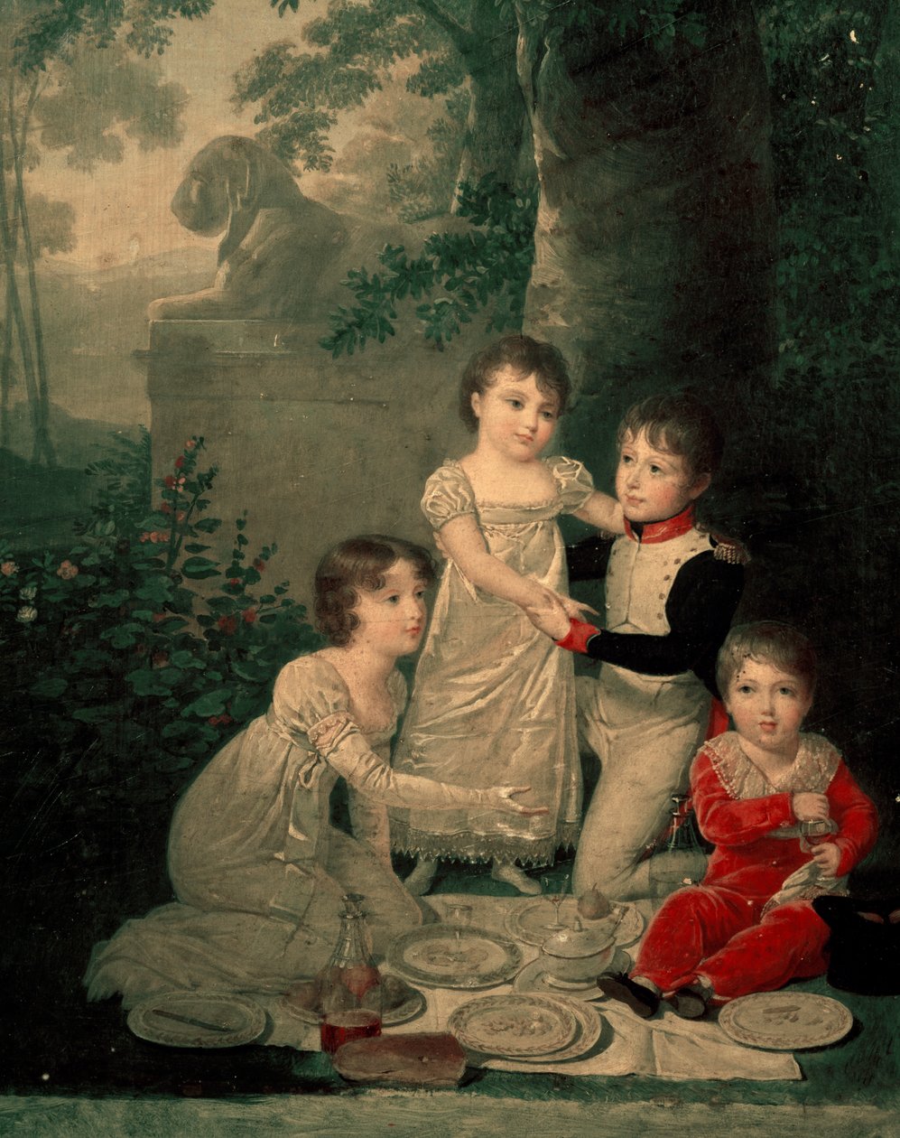 Vier Kinder von Joachim Murat und Caroline Bonaparte (von links, Letizia von Jean Baptiste Isabey