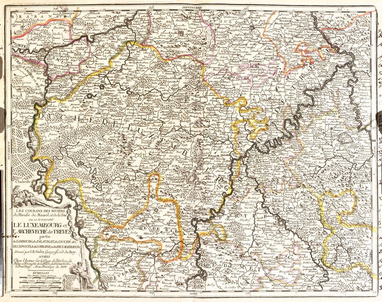 Belgien (Wallonische Region), Deutschland (Bundesland: Rheinland-Pfalz), Luxemburg, Frankreich (Region: Lothringen, Champagne-Ardenne) von Jean Baptiste Nolin