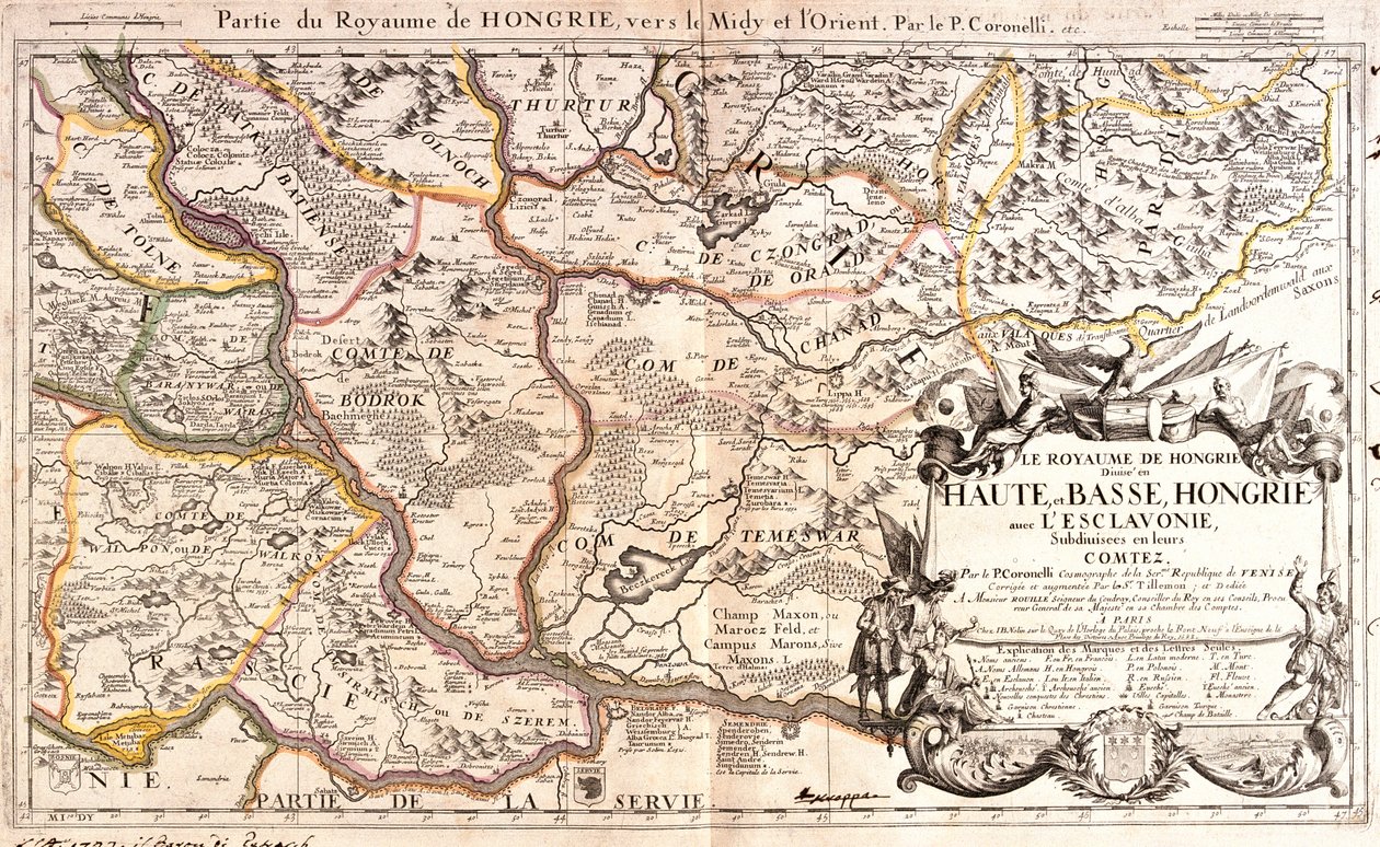 Ungarn (Komitat: Somogy, Baranya, Tolna, Bács-Kiskun, Csongrád, Békés), Rumänien (Komitat: Arad, Alba, Hunedoara, Timiș, Caraș-Severin), Nord-Serbien, Kroatien (Komitat: Vukovar-Syrmien, Osijek-Baranja, Brod-Posavina) von Jean Baptiste Nolin