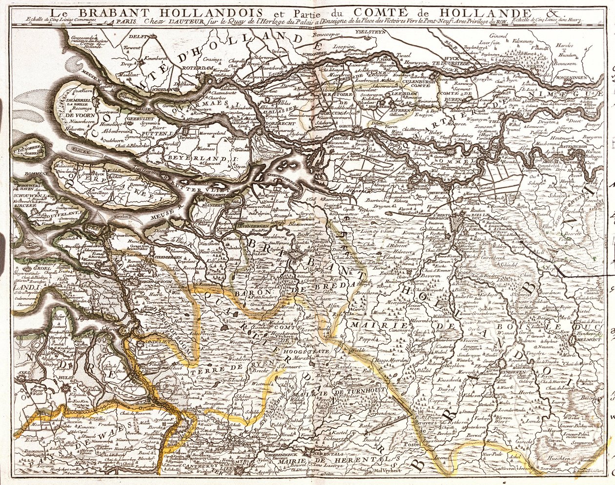 Karte von Nordbrabant und einem Teil der Grafschaft Holland (Niederlande) von Jean Baptiste Nolin