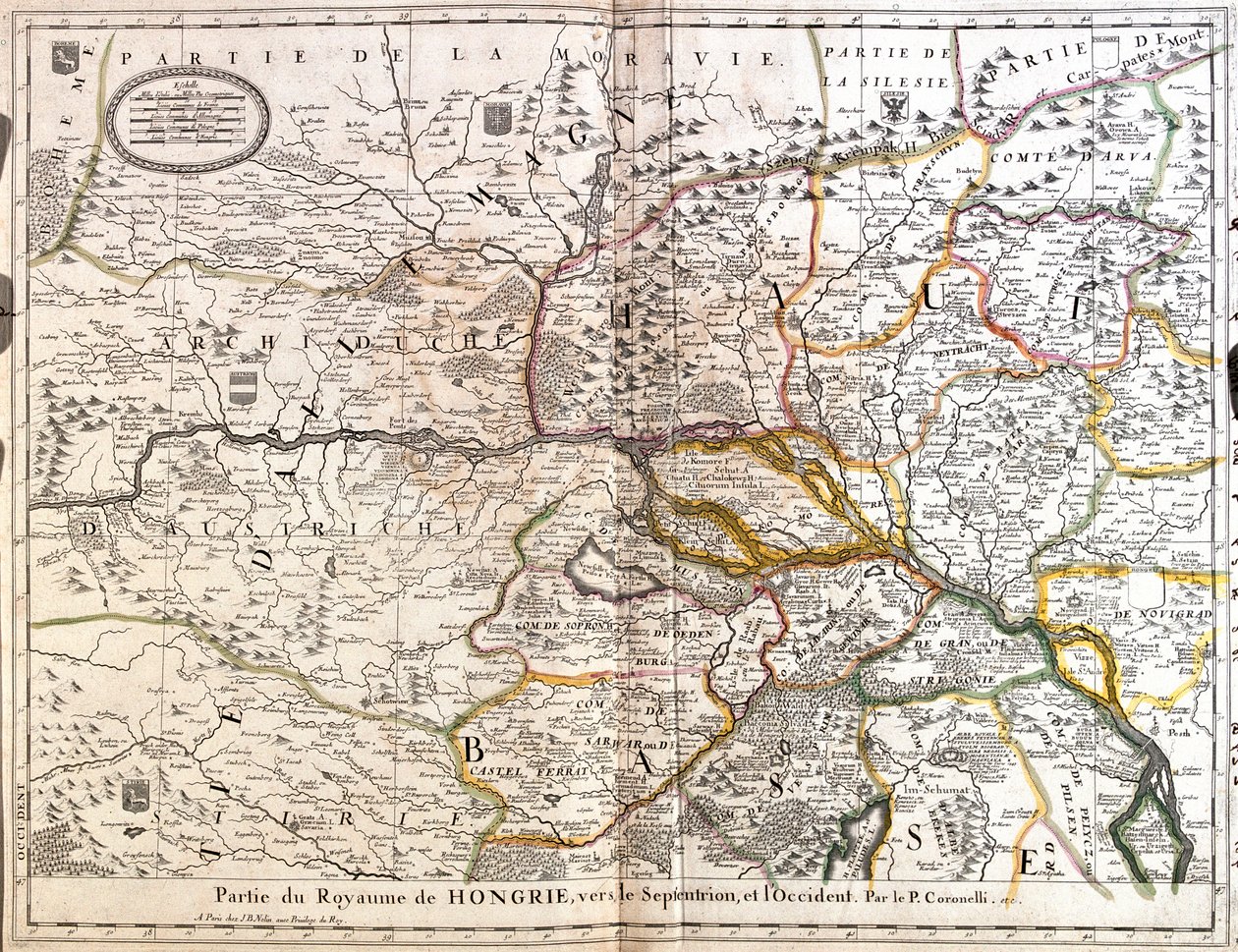 Südost-Tschechien, West-Slowakei, West-Ungarn, Ost-Österreich von Jean Baptiste Nolin