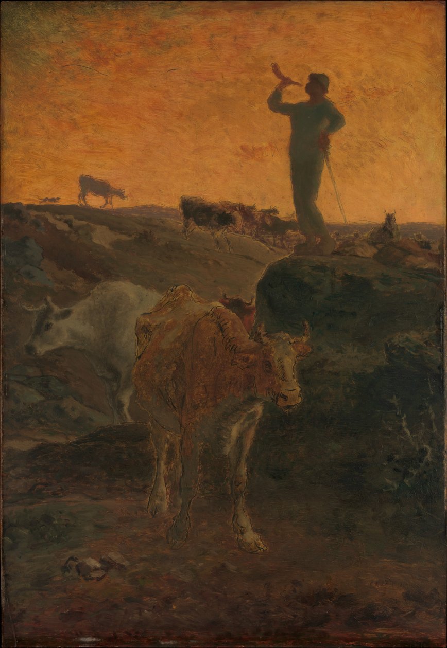 Die Kühe nach Hause rufen von Jean-Francois Millet