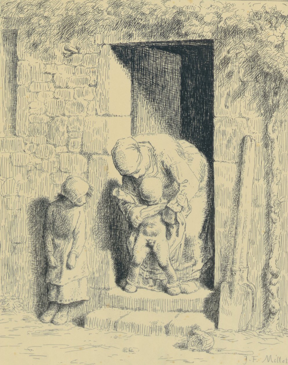 Die mütterliche Vorsicht von Jean-Francois Millet