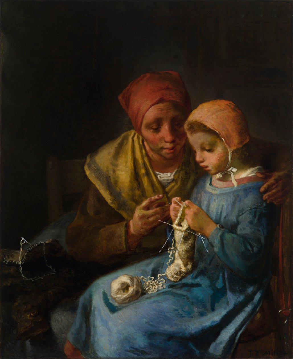 Die Strickstunde von Jean-Francois Millet