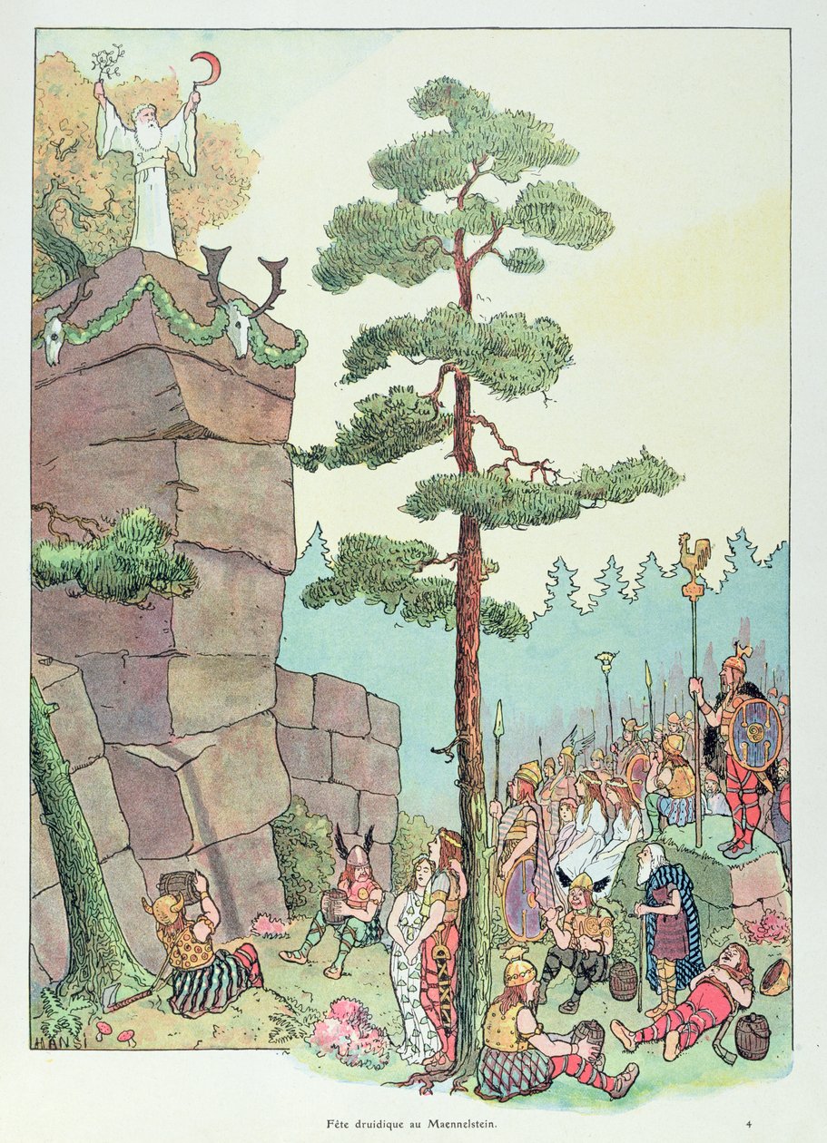 Druidenfest am Maennelstein, Elsass, Illustration aus 