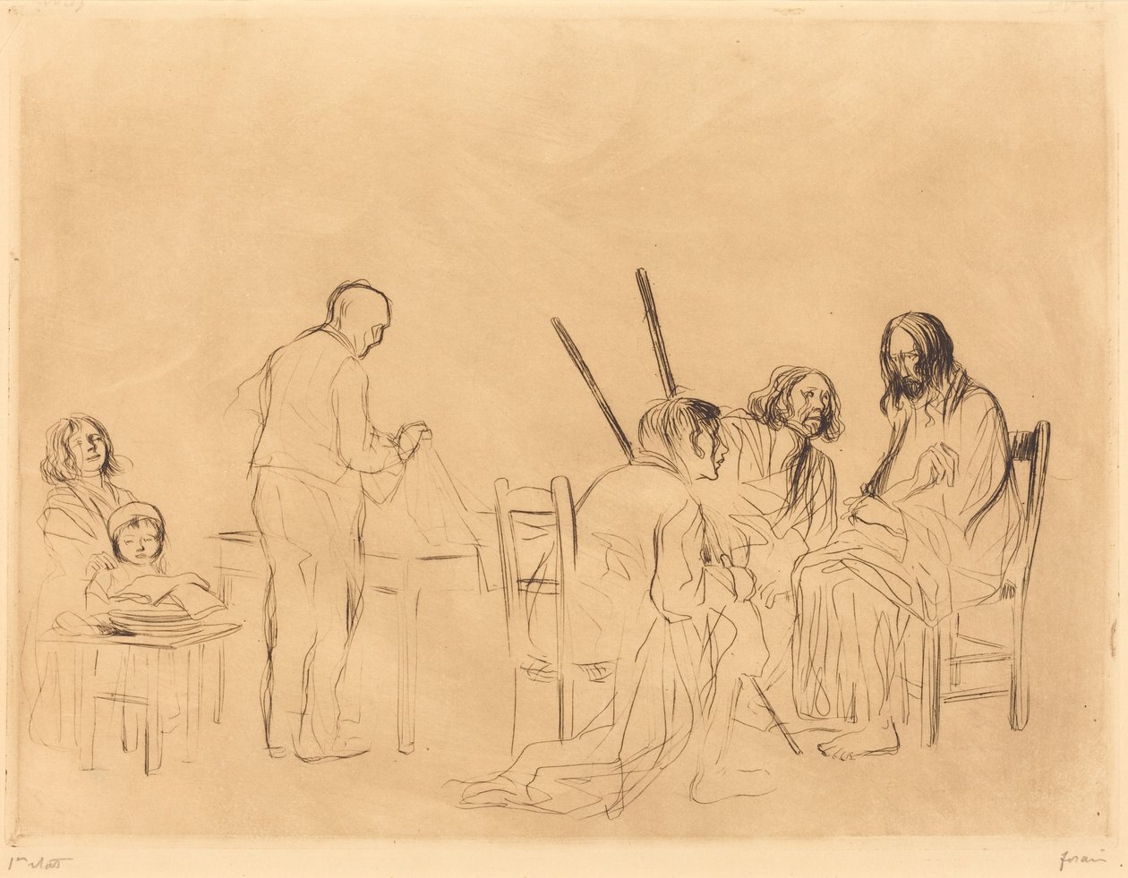 Vor dem Mahl in Emmaus (1. Tafel) von Jean-Louis Forain