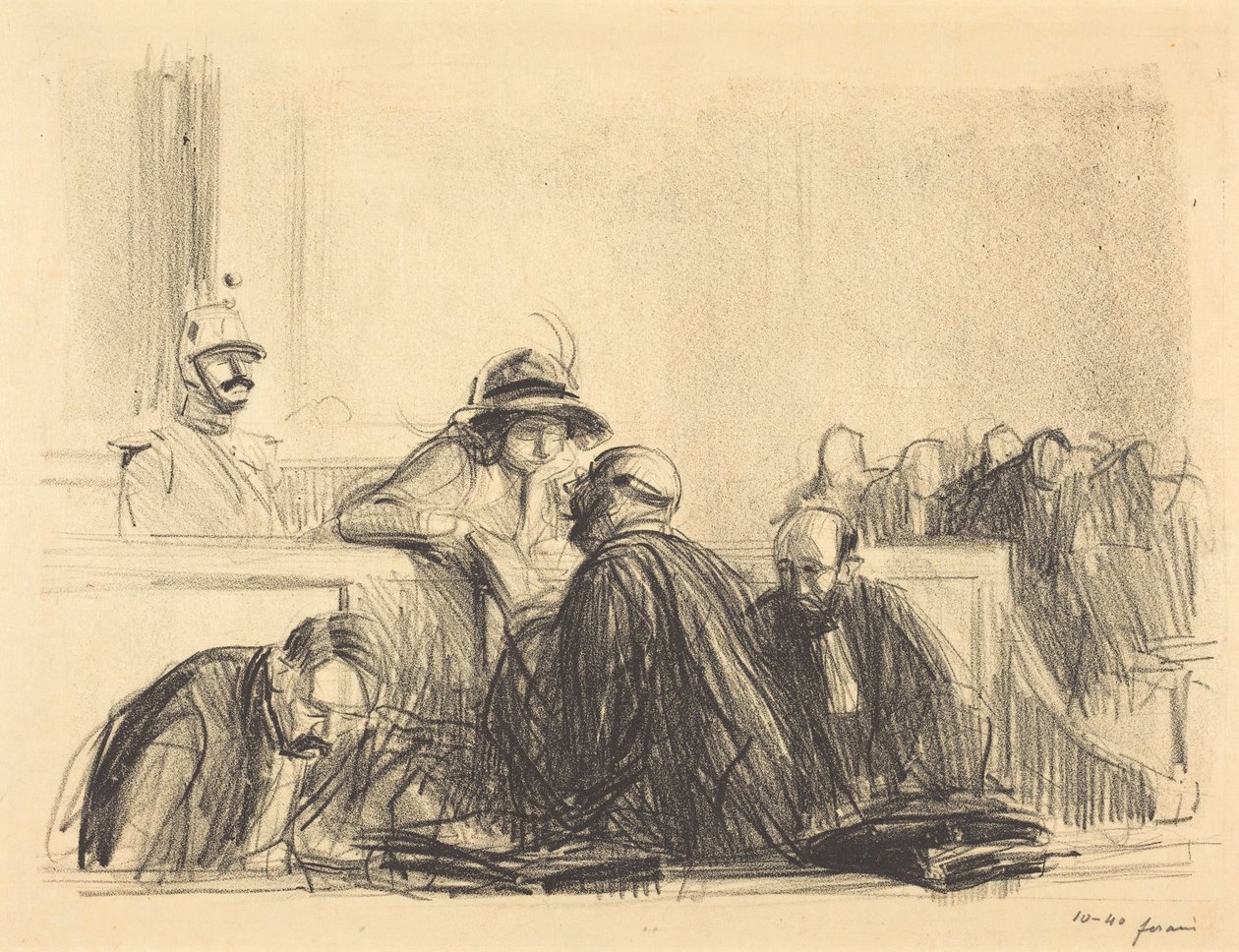 Anwalt im Gespräch mit seiner Mandantin von Jean-Louis Forain