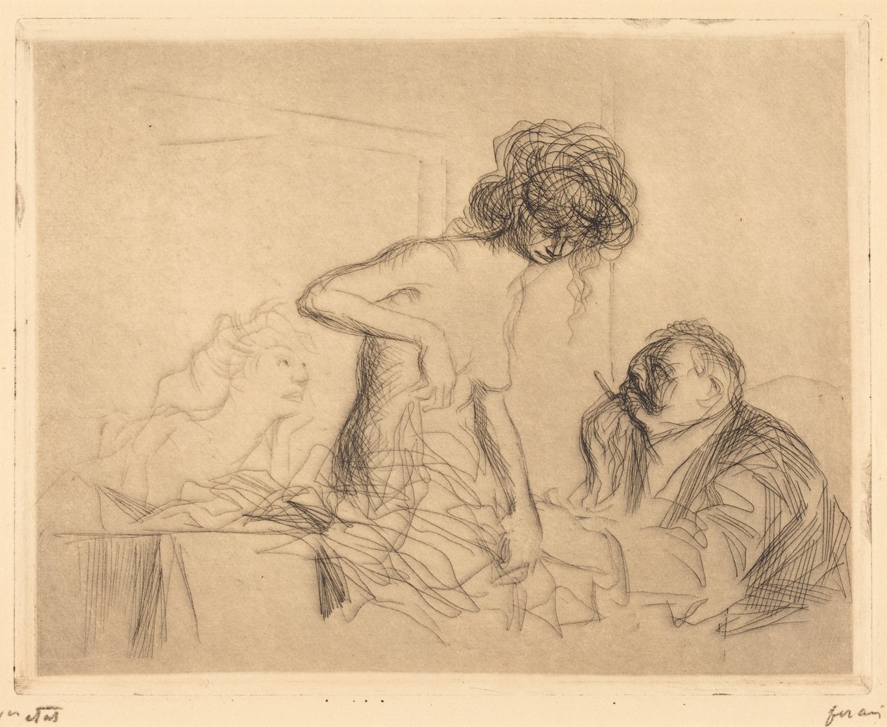 En cabinet particulier (1ère planche) (In einem privaten Raum) (erste Platte) von Jean-Louis Forain