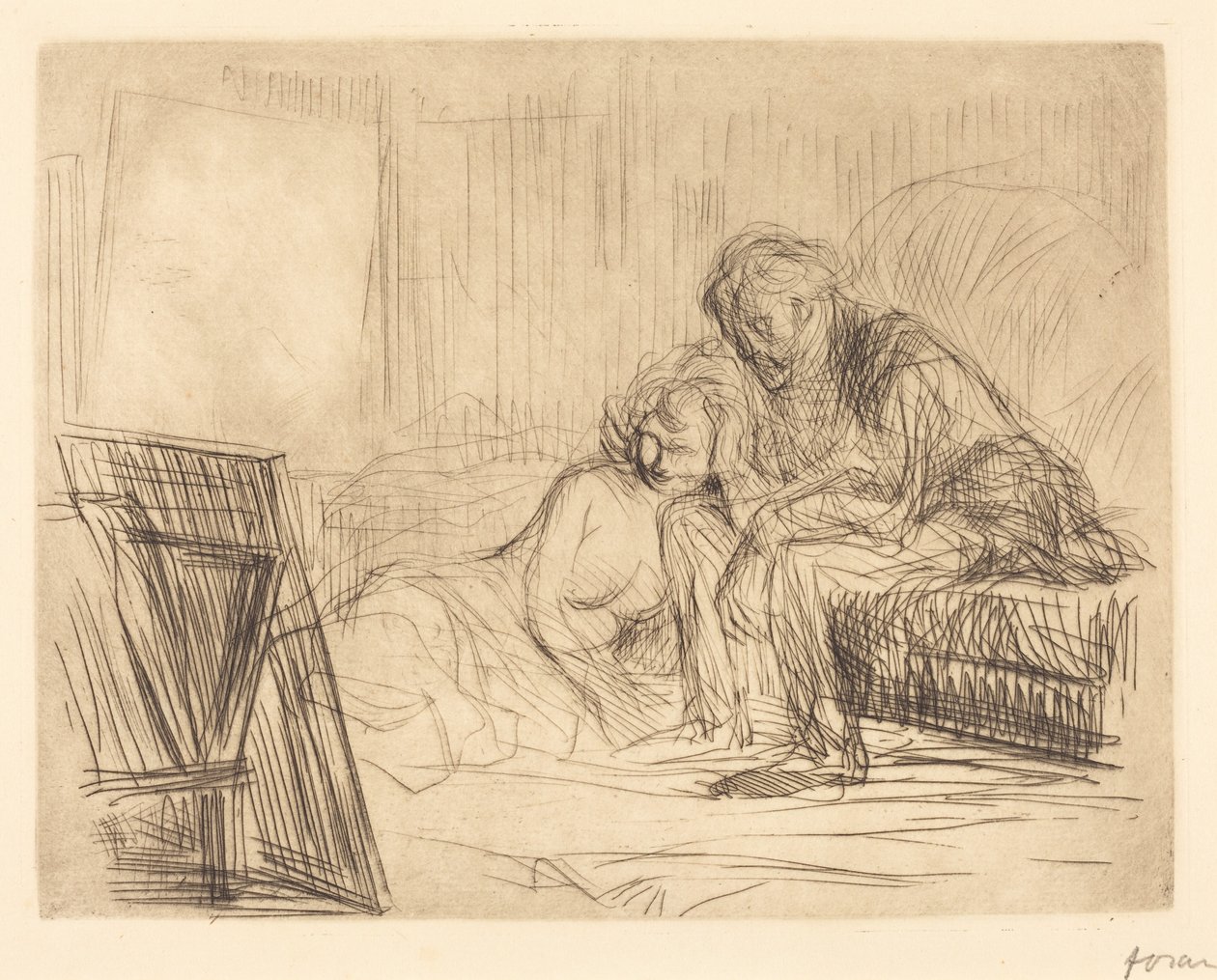 Die Ruhe des Modells (1. Platte) von Jean-Louis Forain