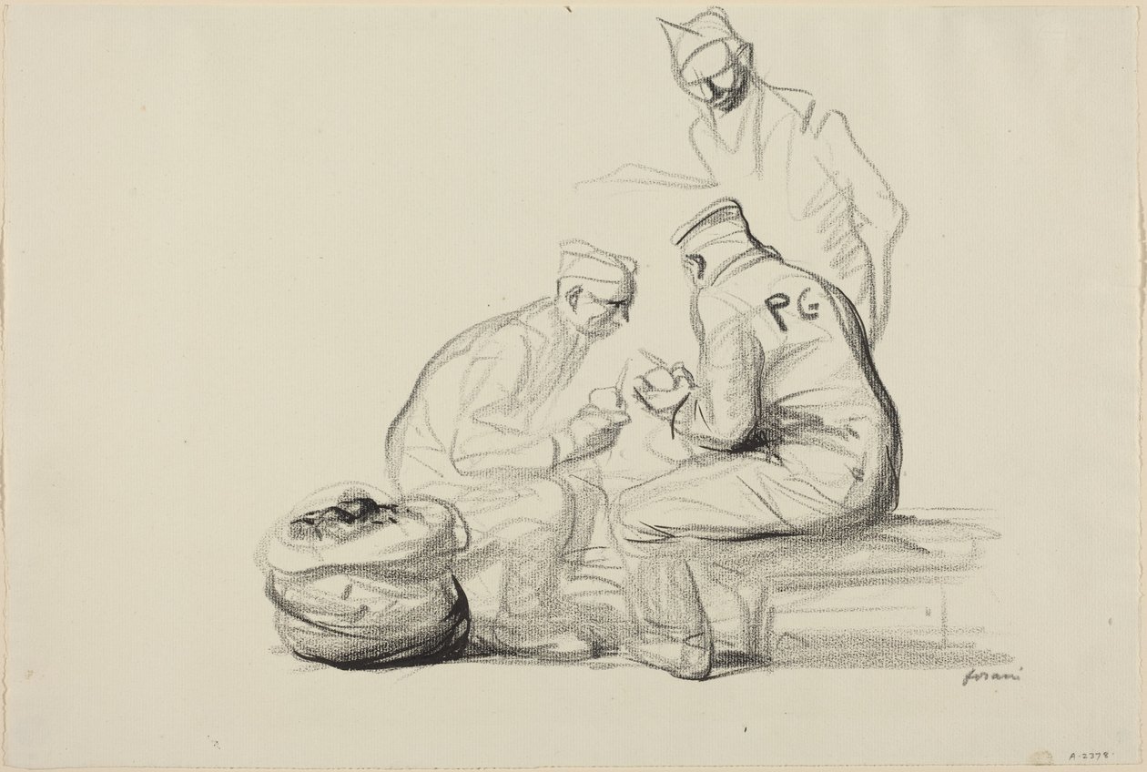 Poilu und deutsche Gefangene von Jean-Louis Forain