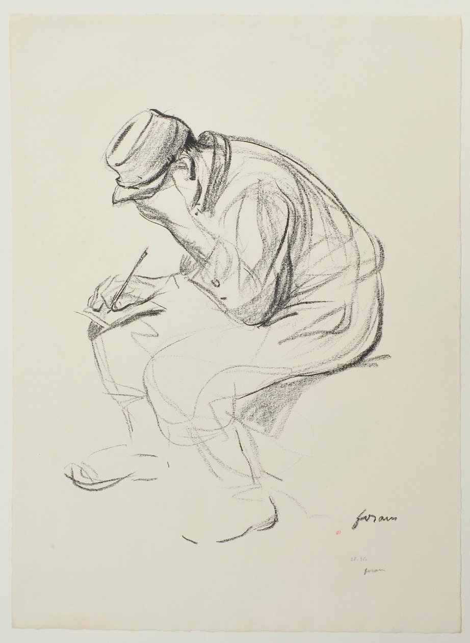 [Sitzender Soldat beim Schreiben] von Jean-Louis Forain