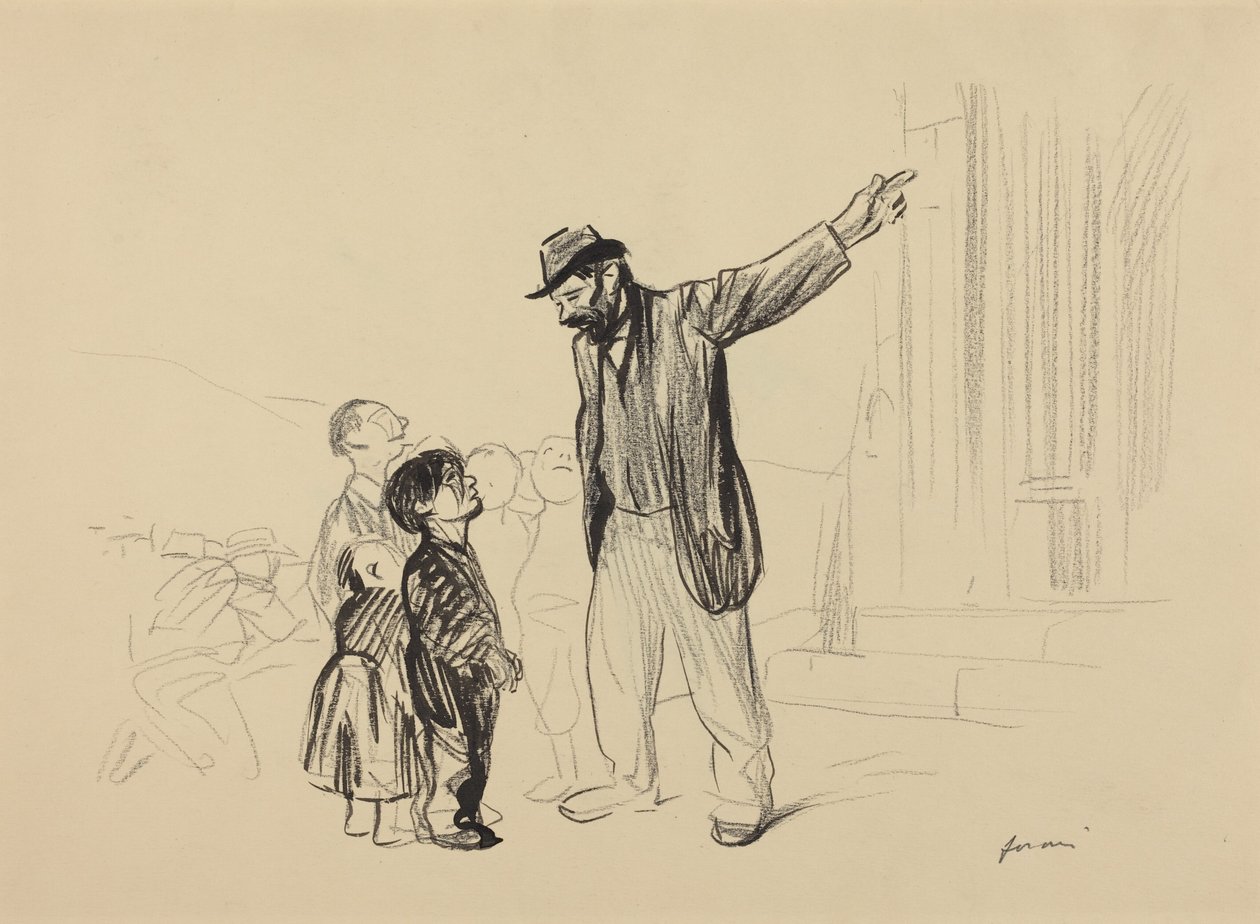 a) Die Kirche ihrer Väter (recto); b) Mann mit Zigarette (verso) von Jean-Louis Forain
