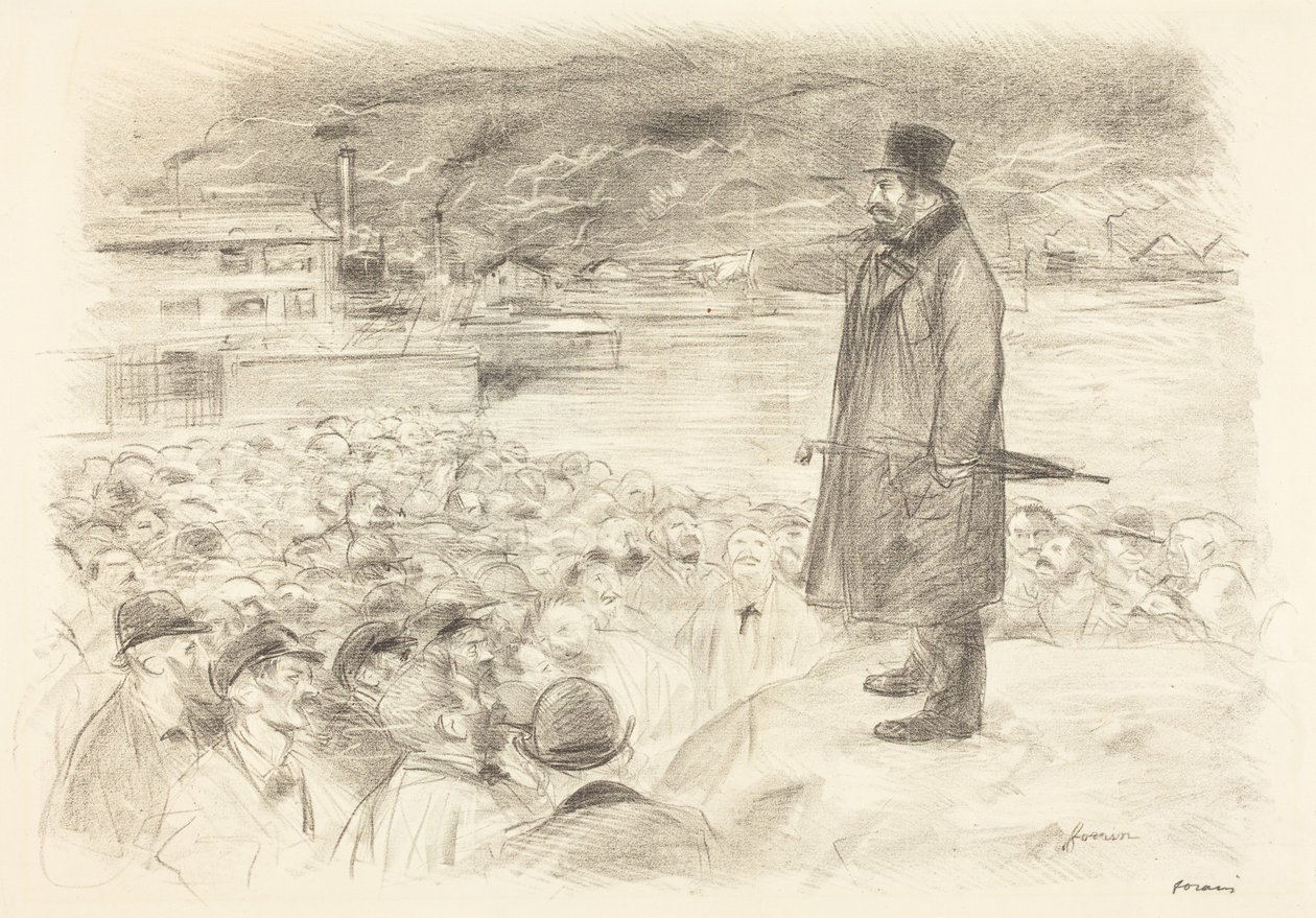 a) Streikszene (3. Platte) (recto); b) Ohne Titel (verso) von Jean-Louis Forain