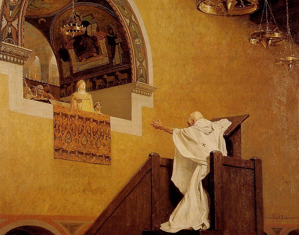 Heiliger Johannes Chrysostomus und Kaiserin Eudoxia von Jean Paul Laurens