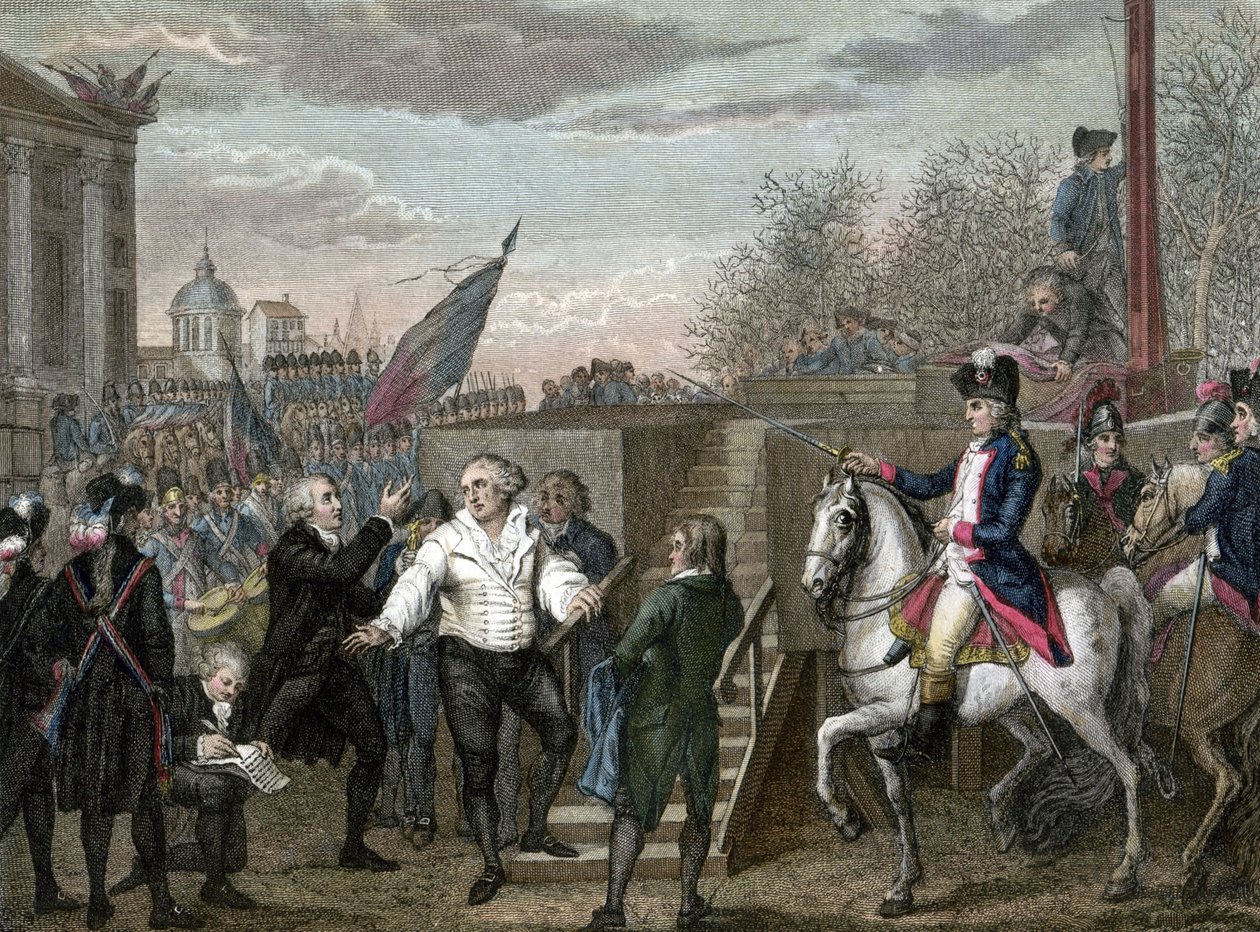 Französische Revolution: Tod von Ludwig XVI., guillotiniert in Paris von Jean (after) Duplessis Bertaux