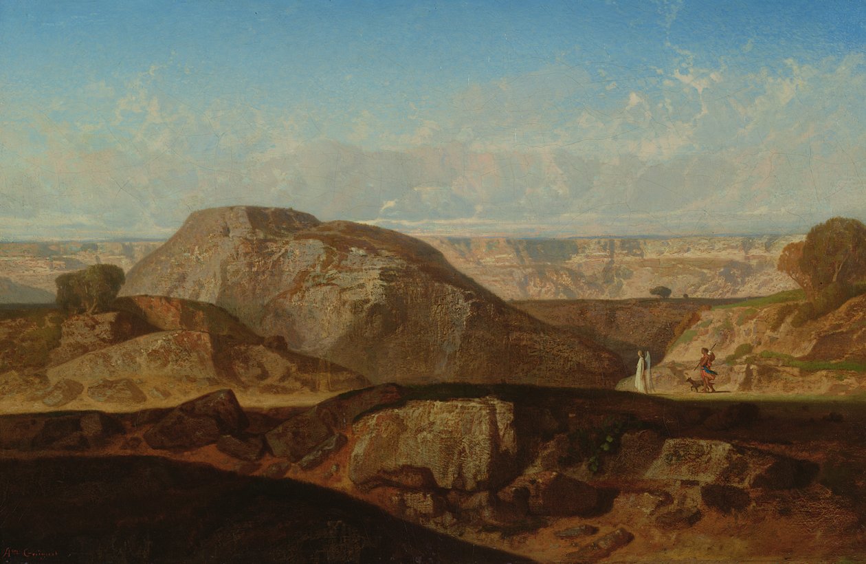 Raphael und Tobias auf dem Weg nach Rhages in Medien von Jean Adrien Guignet