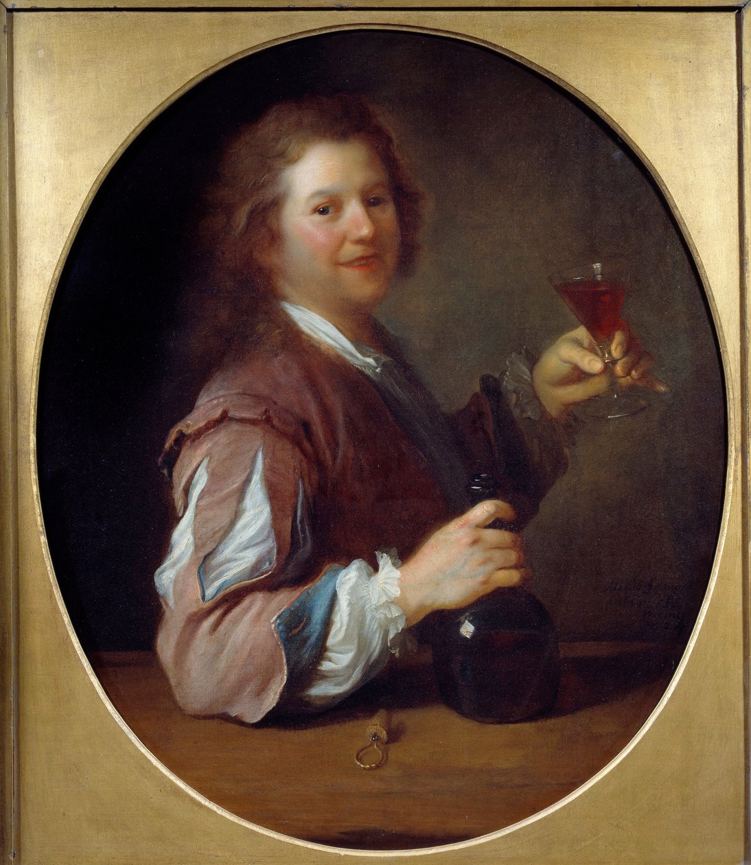 Porträt des Künstlers als Trinker. Gemälde von Jean Alexis Grimou (1680-1740) 1724 von Jean Alexis Grimou