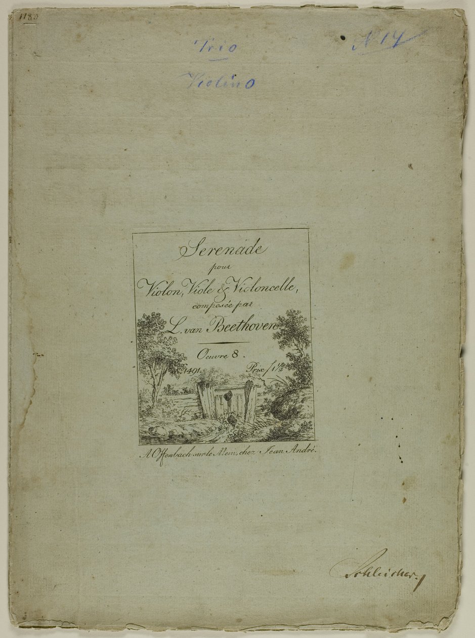Serenade für Violine, Viola und Cello, komponiert von Ludwig von Beethoven von Jean Andre