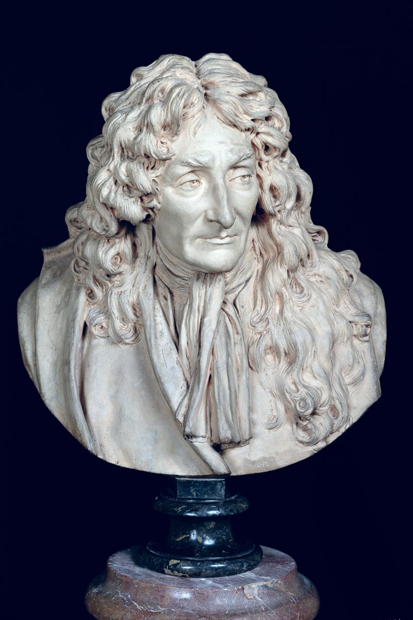 Büste von Jean de La Fontaine (1621-95) 1692 von Jean Antoine Houdon