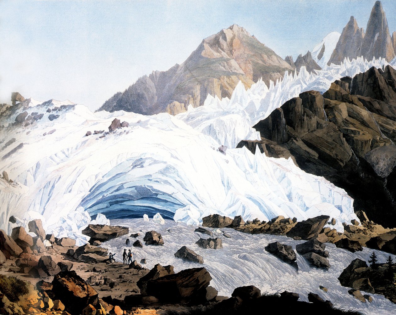 Chamonix: Quelle des Arveyron, ca. 1800