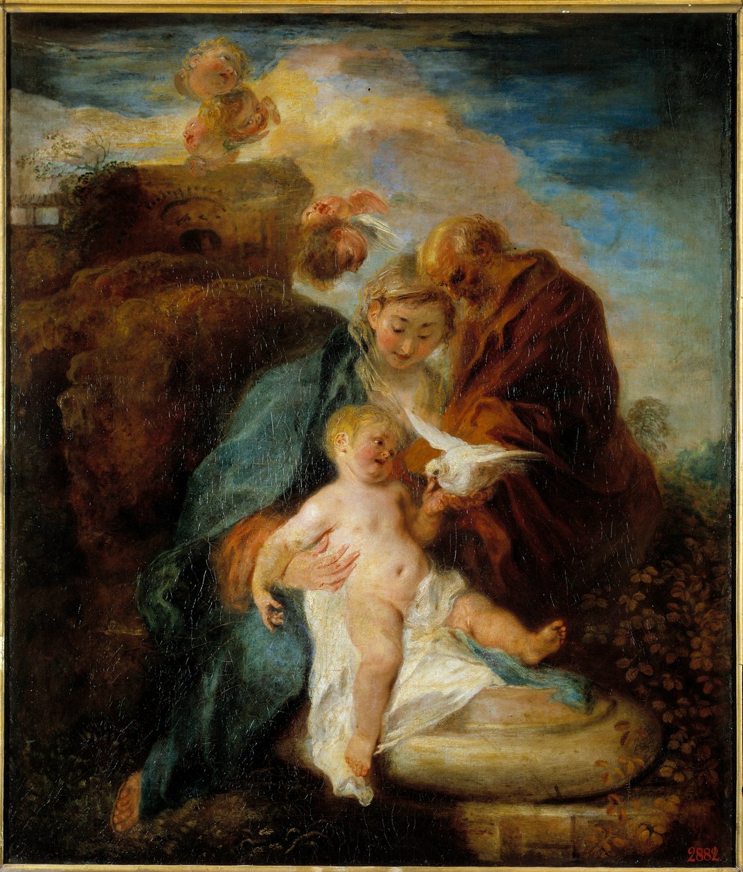 Die Heilige Familie, die Rast während der Flucht nach Ägypten von Jean Antoine Watteau